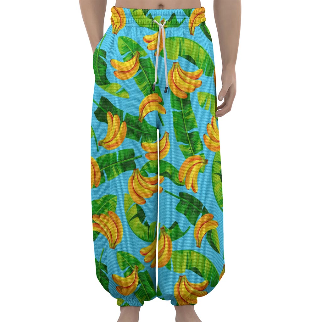 Banana Leaf Pattern Print Lantern Pants