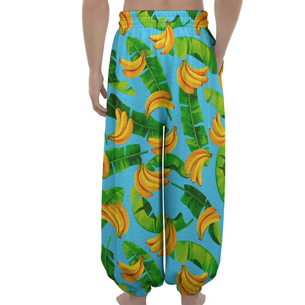 Banana Leaf Pattern Print Lantern Pants