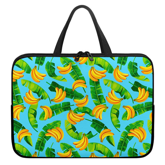 Banana Leaf Pattern Print Laptop Sleeve With Handle