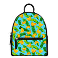 Banana Leaf Pattern Print Leather Backpack