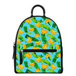 Banana Leaf Pattern Print Leather Backpack