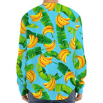 Banana Leaf Pattern Print Long Sleeve Baseball Jersey