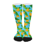 Banana Leaf Pattern Print Long Socks