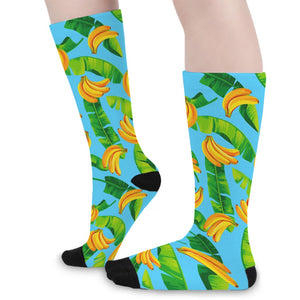 Banana Leaf Pattern Print Long Socks