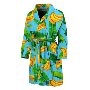 Banana Leaf Pattern Print Men's Bathrobe