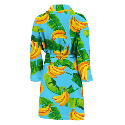 Banana Leaf Pattern Print Men's Bathrobe