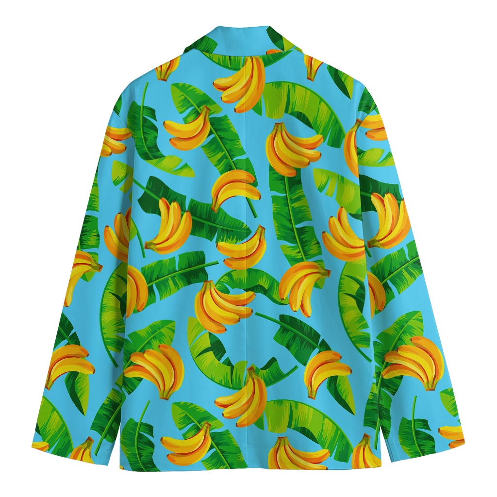 Banana Leaf Pattern Print Men's Blazer