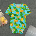 Banana Leaf Pattern Print Men's Bodysuit