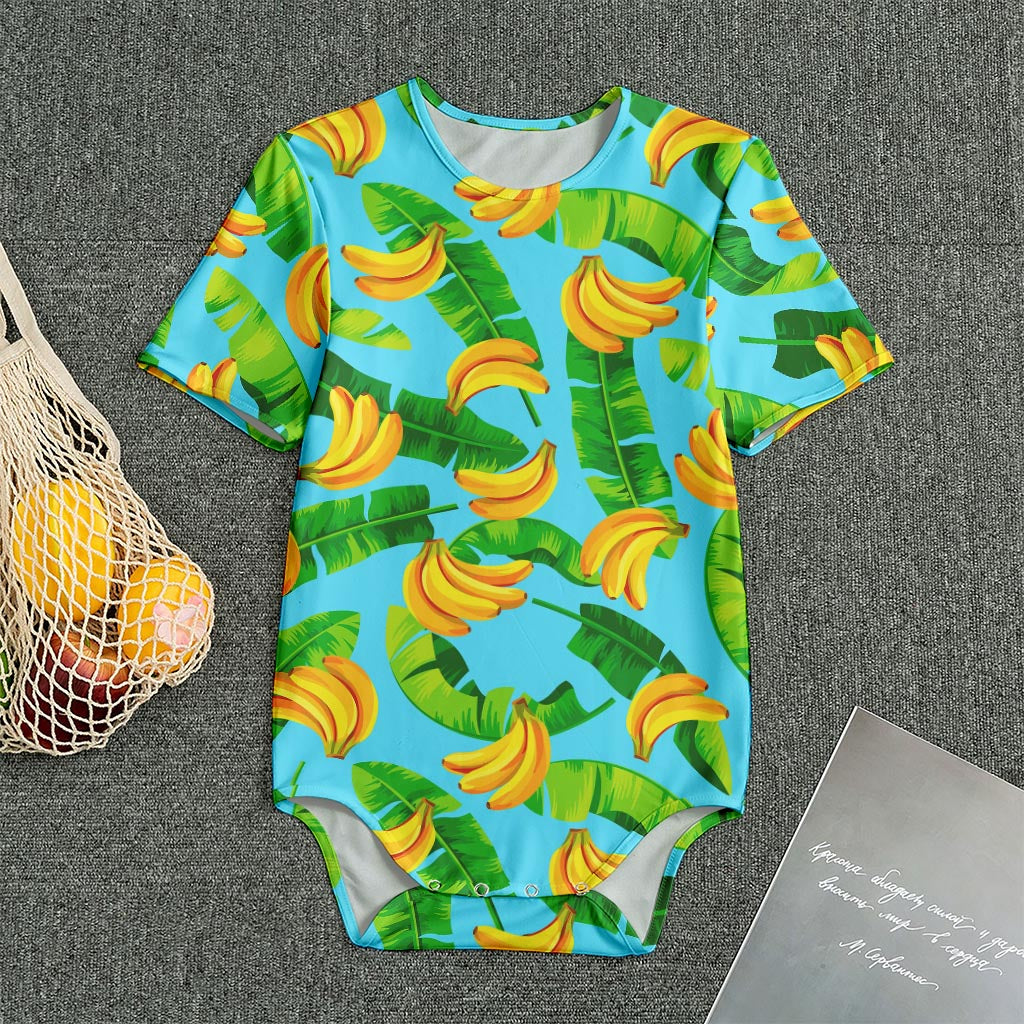 Banana Leaf Pattern Print Men's Bodysuit