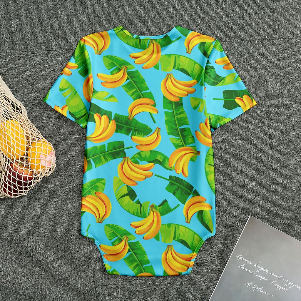 Banana Leaf Pattern Print Men's Bodysuit