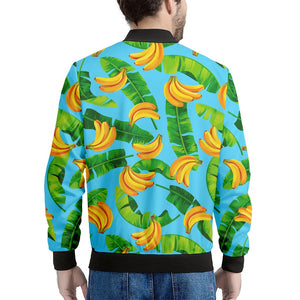 Banana Leaf Pattern Print Men's Bomber Jacket