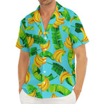 Banana Leaf Pattern Print Men's Deep V-Neck Shirt