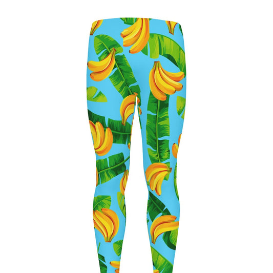 Banana Leaf Pattern Print Men's leggings