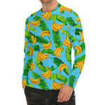 Banana Leaf Pattern Print Men's Long Sleeve Rash Guard