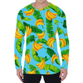 Banana Leaf Pattern Print Men's Long Sleeve T-Shirt