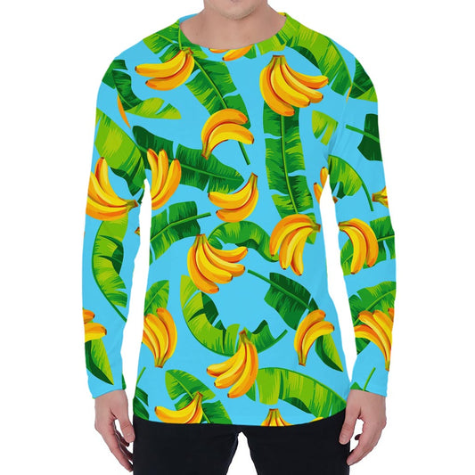Banana Leaf Pattern Print Men's Long Sleeve T-Shirt