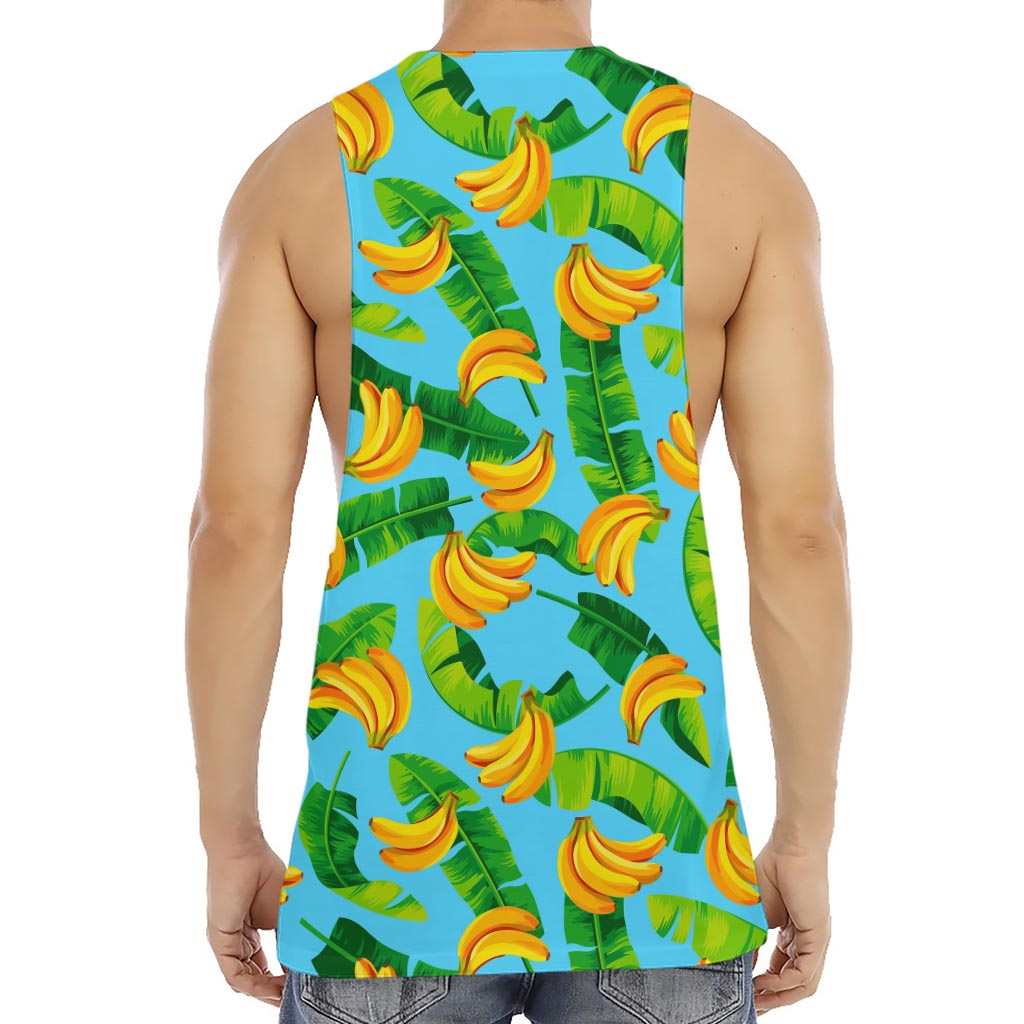 Banana Leaf Pattern Print Men's Muscle Tank Top