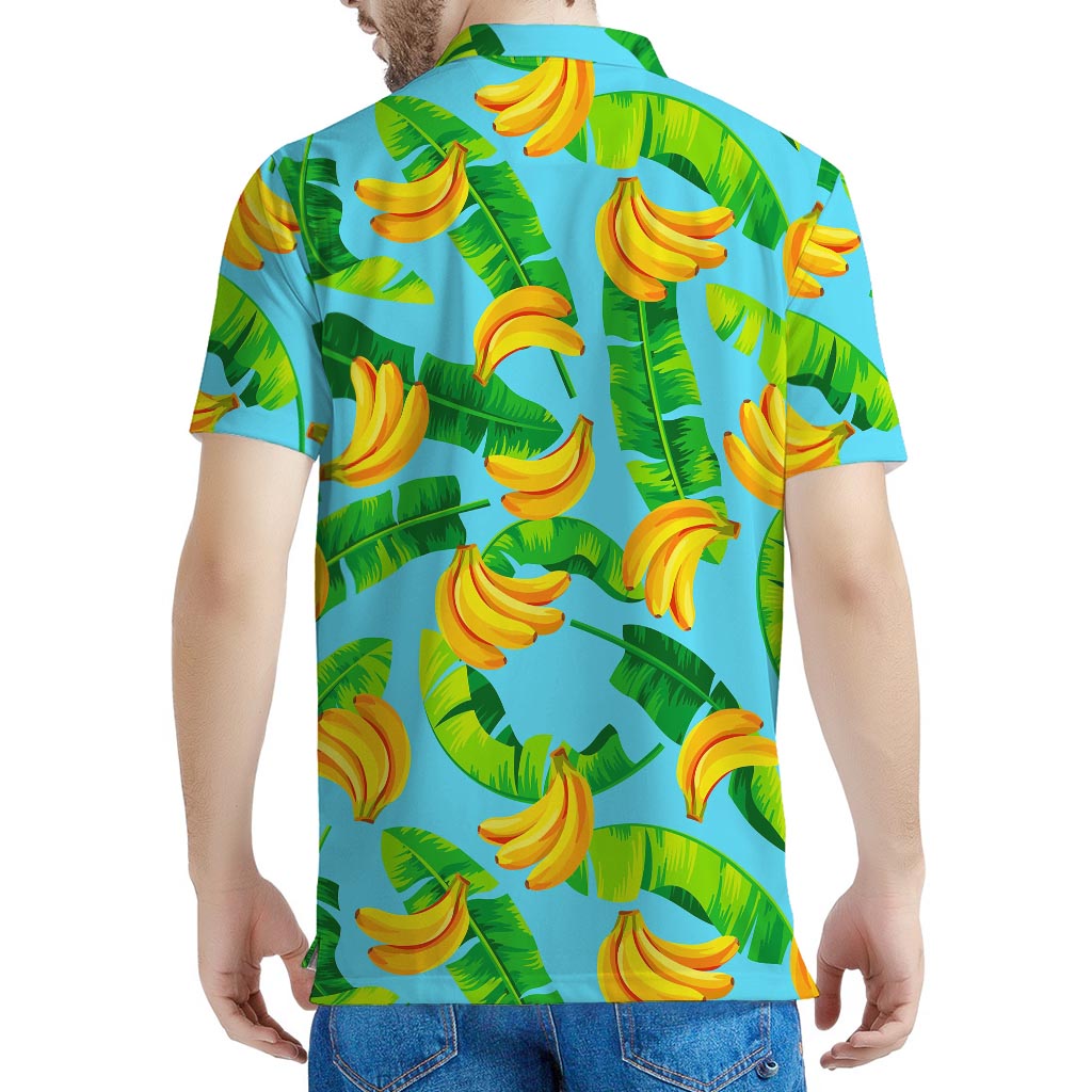 Banana Leaf Pattern Print Men's Polo Shirt