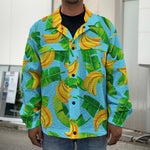 Banana Leaf Pattern Print Men's Shirt Jacket
