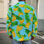 Banana Leaf Pattern Print Men's Shirt Jacket