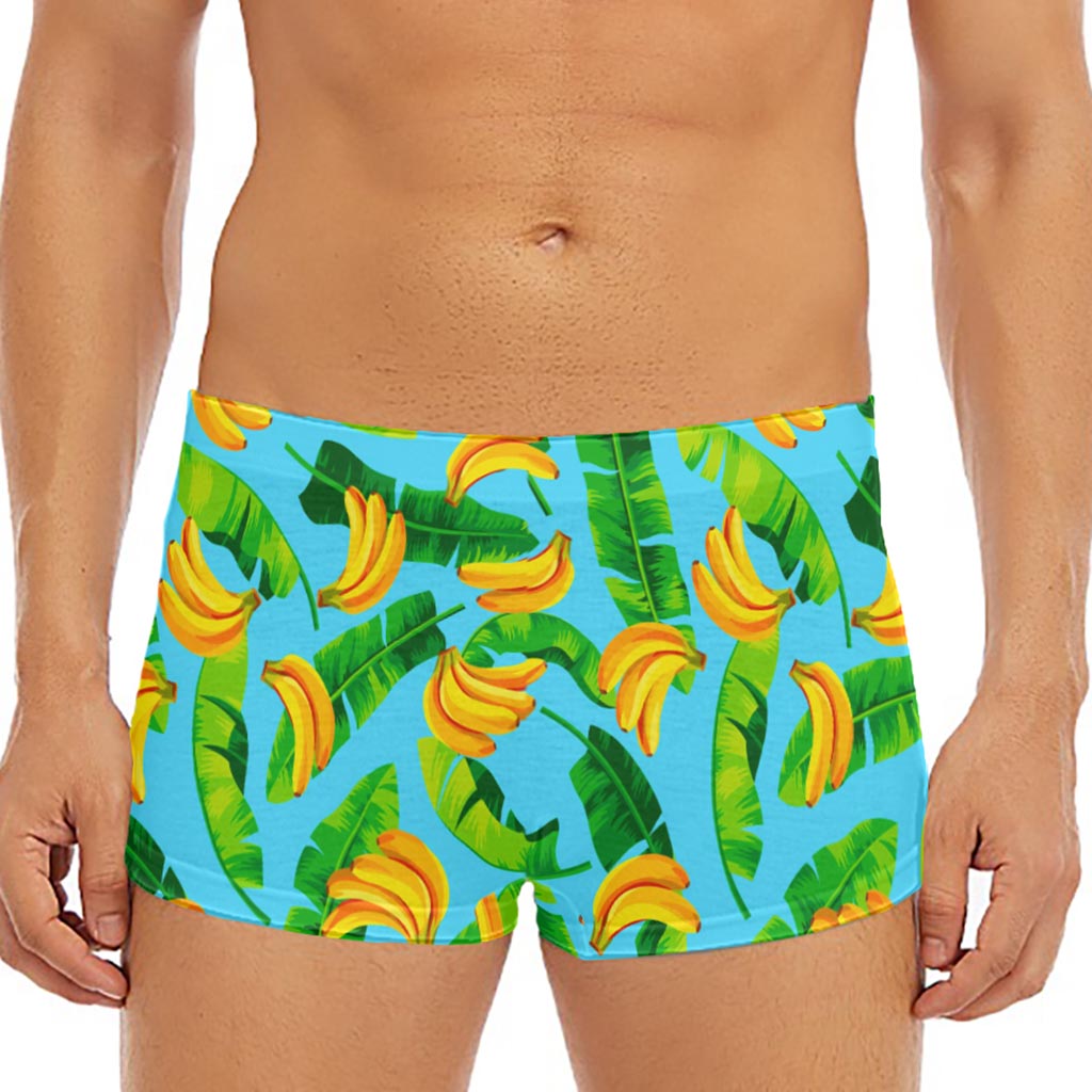 Banana Leaf Pattern Print Men's Short Boxer Briefs
