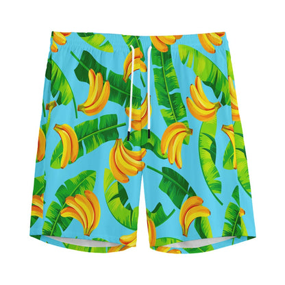 Banana Leaf Pattern Print Men's Sports Shorts
