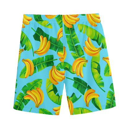 Banana Leaf Pattern Print Men's Sports Shorts