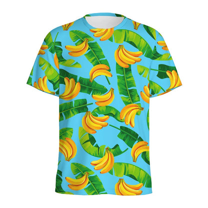 Banana Leaf Pattern Print Men's Sports T-Shirt