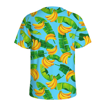 Banana Leaf Pattern Print Men's Sports T-Shirt