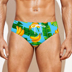 Banana Leaf Pattern Print Men's Swim Briefs