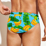 Banana Leaf Pattern Print Men's Swim Briefs