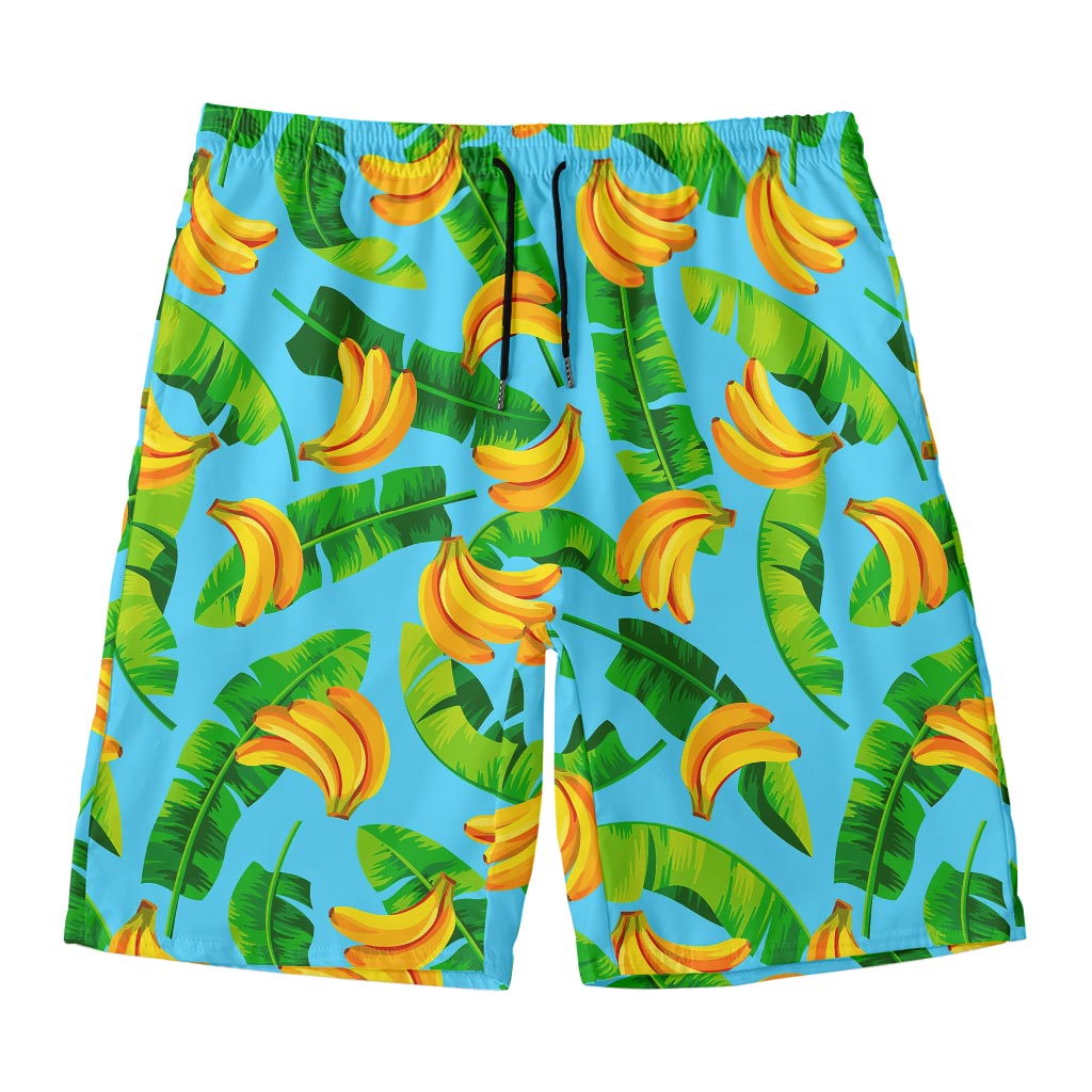 Banana Leaf Pattern Print Men's Swim Trunks