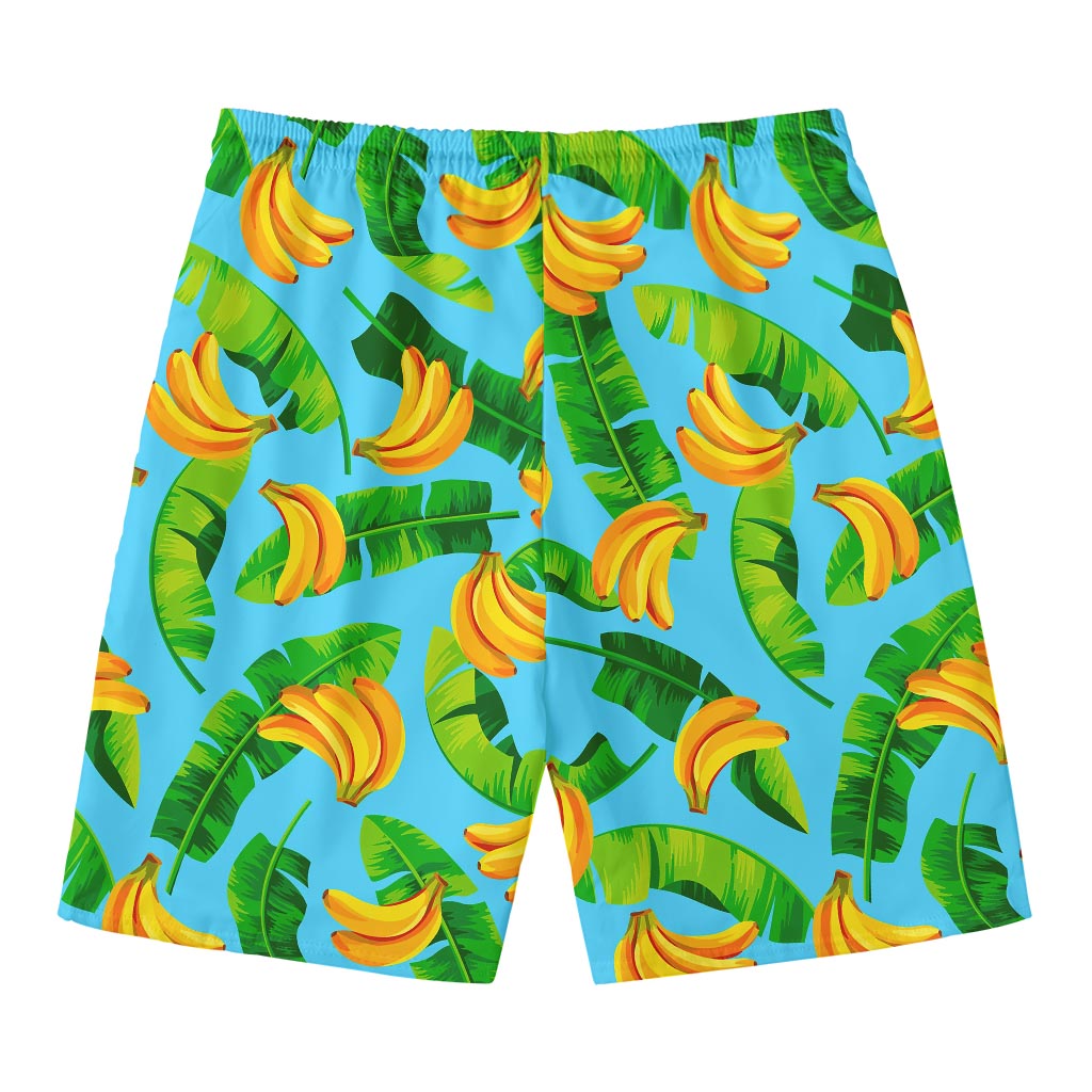 Banana Leaf Pattern Print Men's Swim Trunks