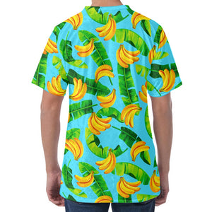 Banana Leaf Pattern Print Men's Velvet T-Shirt