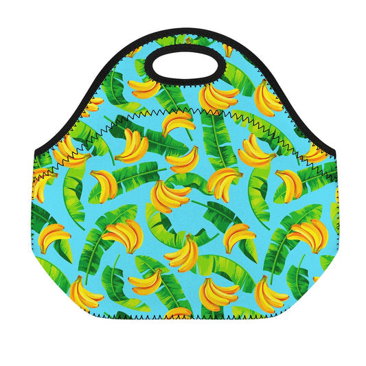 Banana Leaf Pattern Print Neoprene Lunch Bag