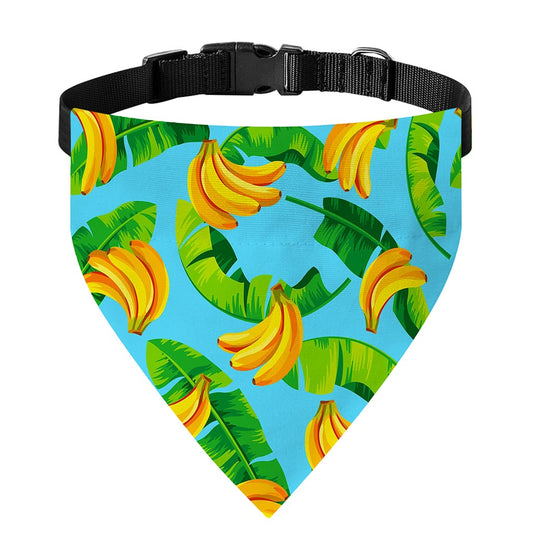 Banana Leaf Pattern Print Over The Collar Dog Bandana