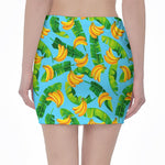 Banana Leaf Pattern Print Pencil Mini Skirt