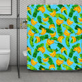 Banana Leaf Pattern Print Polyester Shower Curtain