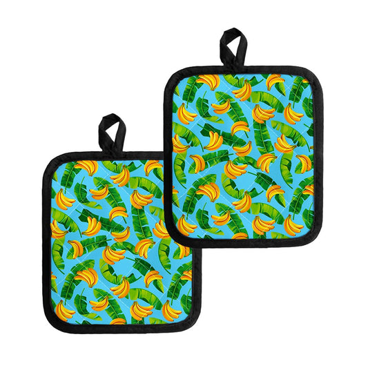 Banana Leaf Pattern Print Pot Holders