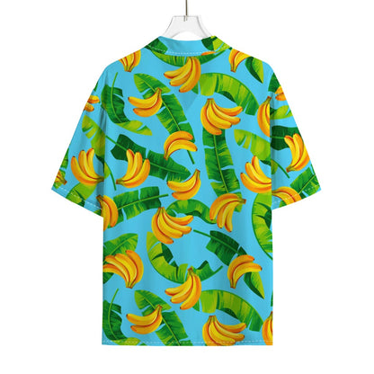 Banana Leaf Pattern Print Rayon Hawaiian Shirt