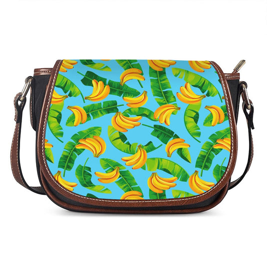 Banana Leaf Pattern Print Saddle Bag