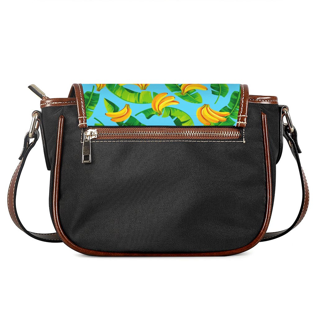 Banana Leaf Pattern Print Saddle Bag