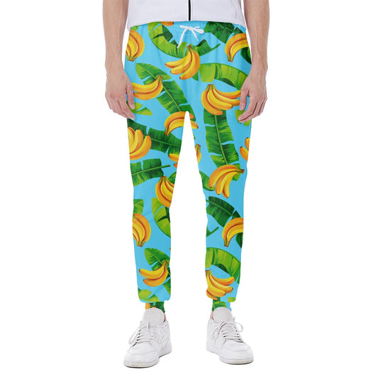 Banana Leaf Pattern Print Scuba Joggers