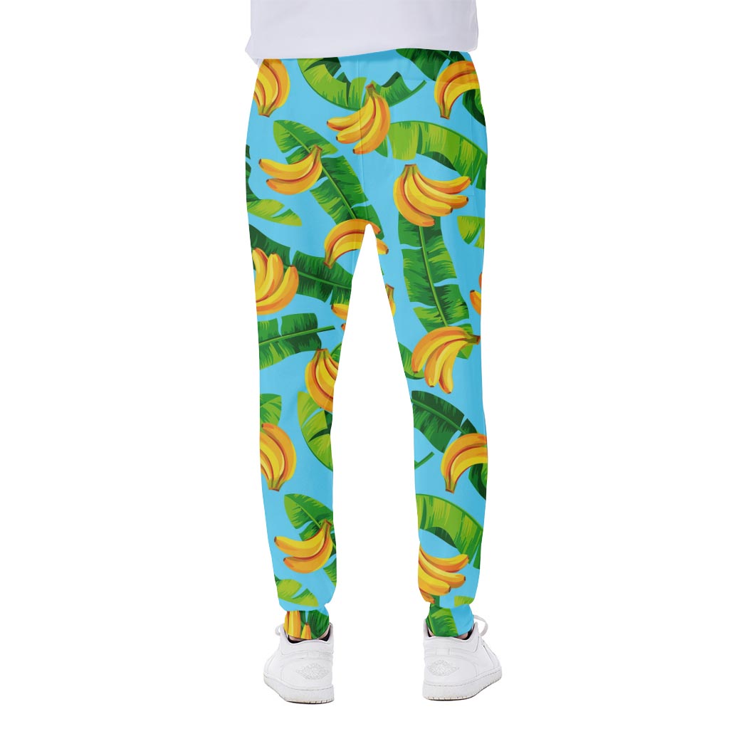 Banana Leaf Pattern Print Scuba Joggers