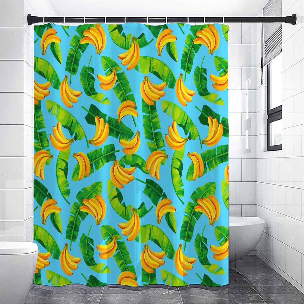Banana Leaf Pattern Print Shower Curtain