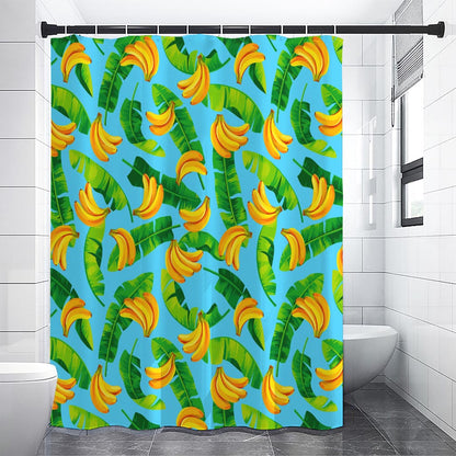 Banana Leaf Pattern Print Shower Curtain