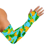 Banana Leaf Pattern Print Sun Protection Arm Sleeves