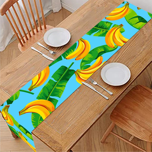 Banana Leaf Pattern Print Table Runner