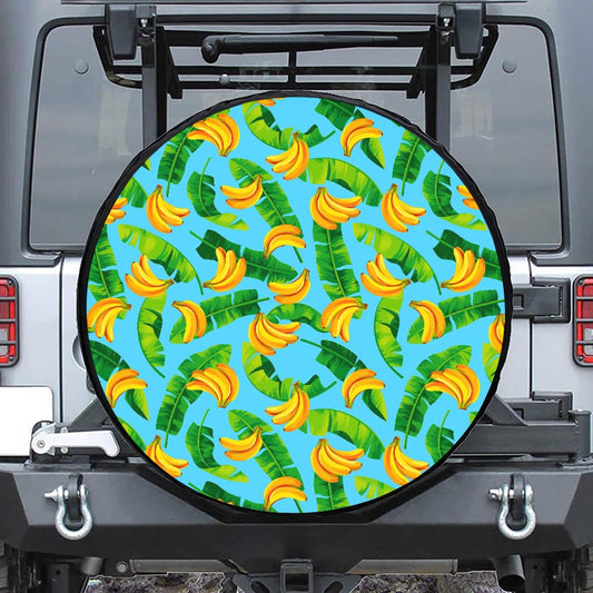 Banana Leaf Pattern Print Tire Cover