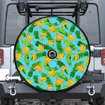 Banana Leaf Pattern Print Tire Cover With Camera Hole